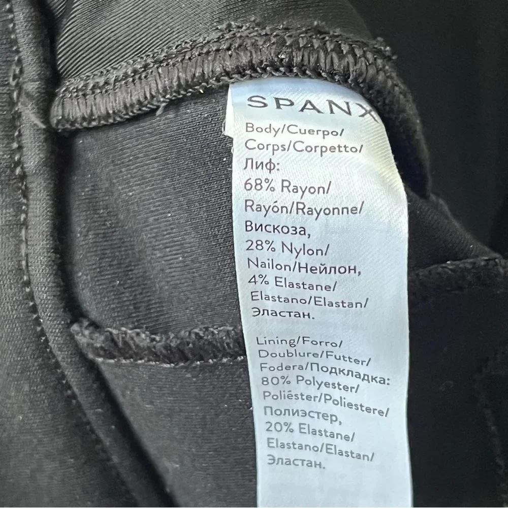 SPANX The Perfect Back Seam Skinny Ankle Pants Black Size Large